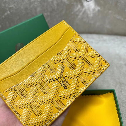 SAINT-SULPICE CARD WALLET 10 IN YELLOW GOYARDINE CANVAS AND CALFSKIN