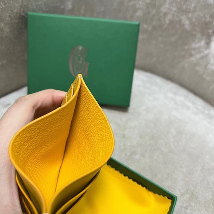 SAINT-SULPICE CARD WALLET 10 IN YELLOW GOYARDINE CANVAS AND CALFSKIN