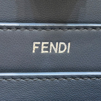 PEEKABOO ISEEU 27 IN BLUE BAYOUX INTERLACED CALFSKIN SILVER HARDWARE