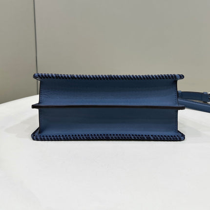 PEEKABOO ISEEU 27 IN BLUE BAYOUX INTERLACED CALFSKIN SILVER HARDWARE