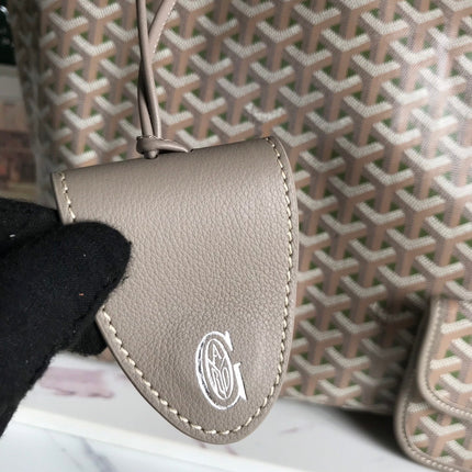 SAINT LOUIS PM 40 IN GREY MIX GREEN GOYARDINE CANVAS AND CALFSKIN