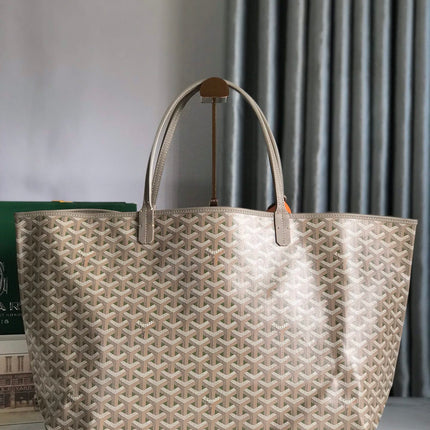 SAINT LOUIS PM 40 IN GREY MIX GREEN GOYARDINE CANVAS AND CALFSKIN