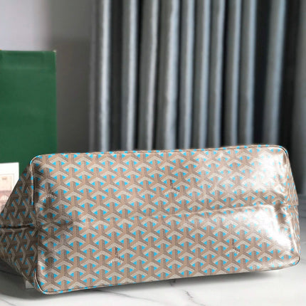 SAINT LOUIS PM 40 IN GREY MIX BLUE GOYARDINE CANVAS AND CALFSKIN