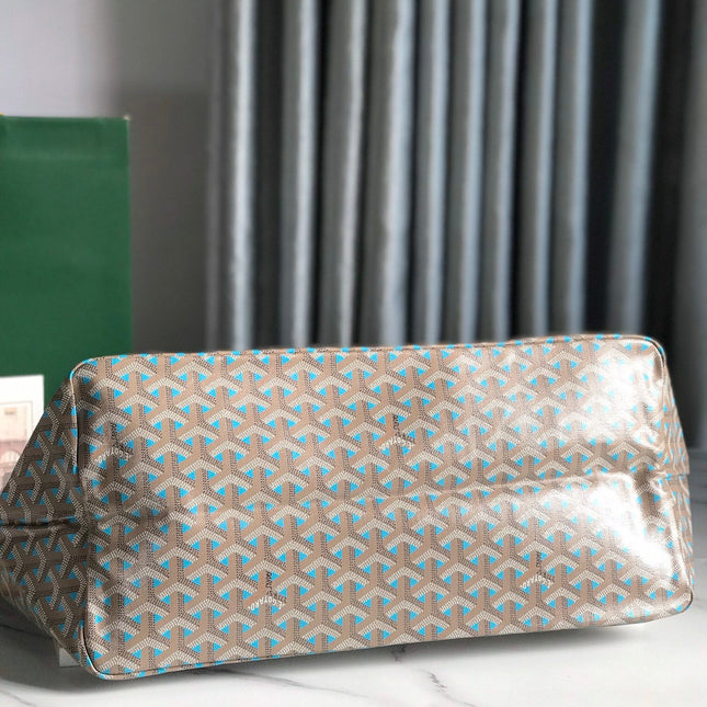 SAINT LOUIS PM 40 IN GREY MIX BLUE GOYARDINE CANVAS AND CALFSKIN