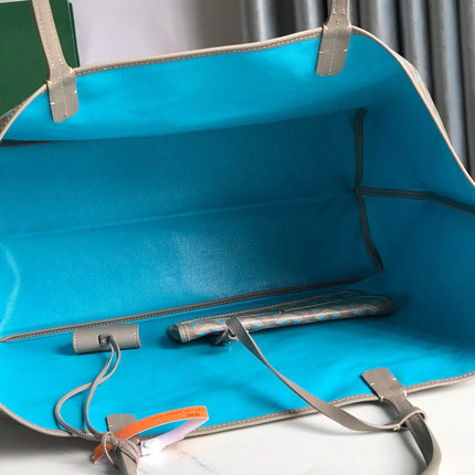 SAINT LOUIS PM 40 IN GREY MIX BLUE GOYARDINE CANVAS AND CALFSKIN