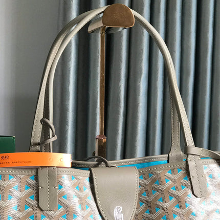 SAINT LOUIS PM 40 IN GREY MIX BLUE GOYARDINE CANVAS AND CALFSKIN