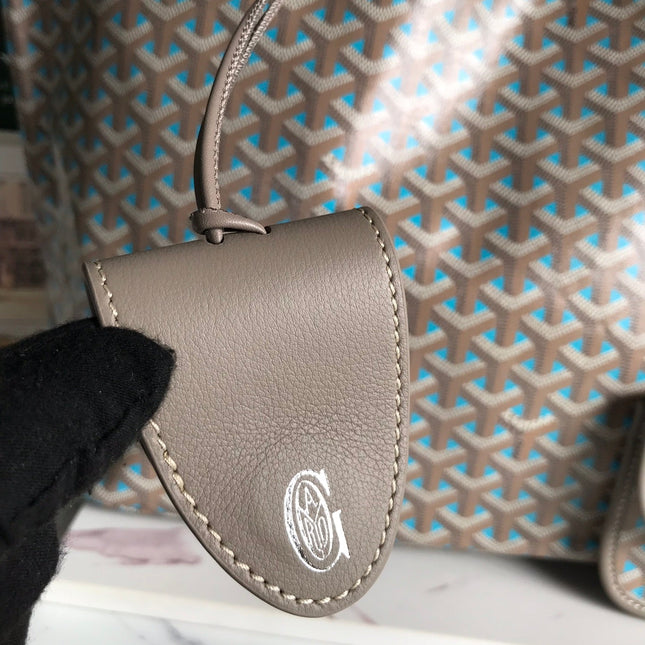 SAINT LOUIS PM 40 IN GREY MIX BLUE GOYARDINE CANVAS AND CALFSKIN