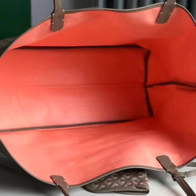 SAINT LOUIS PM 40 IN GREY MIX PINK GOYARDINE CANVAS AND CALFSKIN