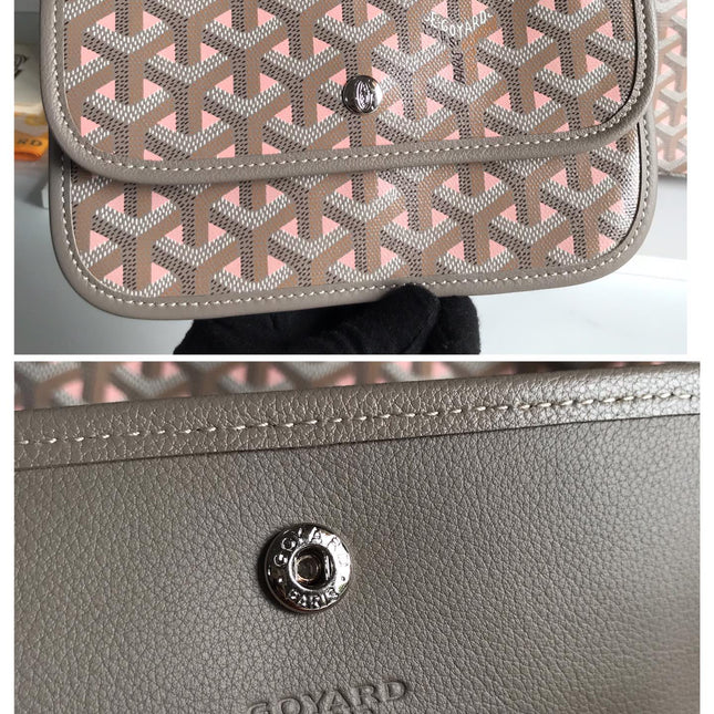 SAINT LOUIS PM 40 IN GREY MIX PINK GOYARDINE CANVAS AND CALFSKIN