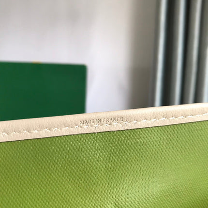 SAINT LOUIS PM 34 IN GREY MIX GREEN GOYARDINE CANVAS AND CALFSKIN