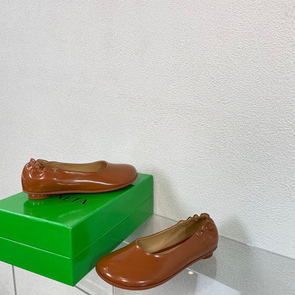 ATOMIC BALLERINA FLAT IN BRONZE BROWN CALFSKIN