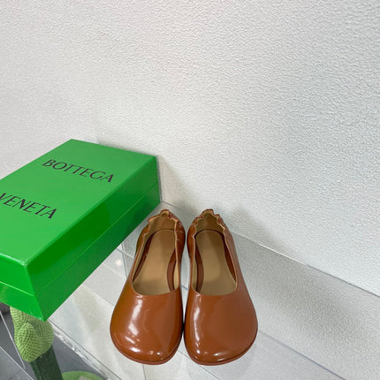 ATOMIC BALLERINA FLAT IN BRONZE BROWN CALFSKIN