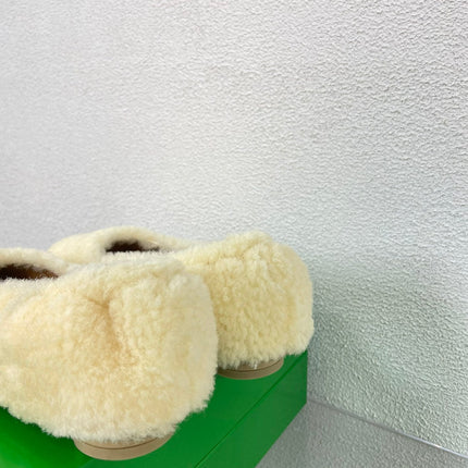 ATOMIC SHEARLING BALLERINA FLATS LIGHT YELLOW