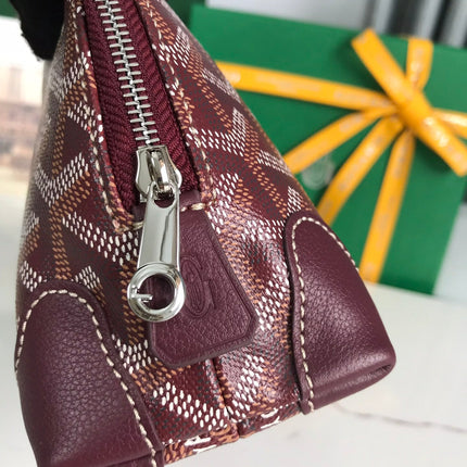 VENDÔME COSMETIC POUCH 17 IN WINE RED GOYARDINE CANVAS AND CALFSKIN TRIM