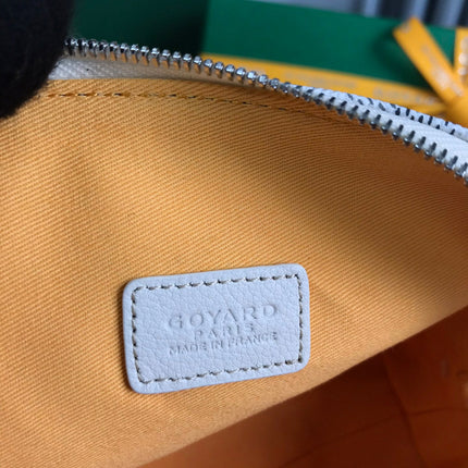 VENDÔME COSMETIC POUCH 17 IN WHITE GOYARDINE CANVAS AND CALFSKIN TRIM