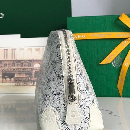 VENDÔME COSMETIC POUCH 17 IN WHITE GOYARDINE CANVAS AND CALFSKIN TRIM