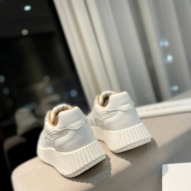 NAMA SNEAKER IN WHITE LAMBSKIN AND SUEDE