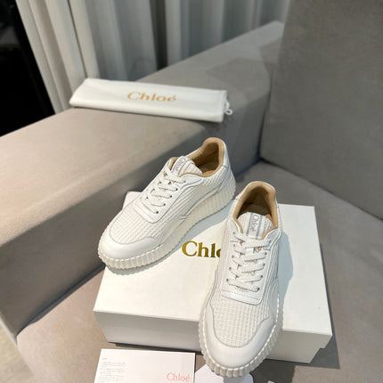 NAMA SNEAKER IN WHITE LAMBSKIN AND SUEDE