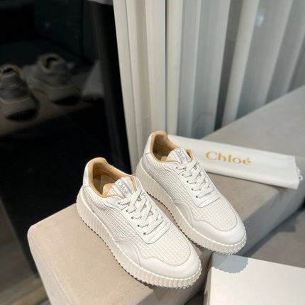 NAMA SNEAKER IN WHITE LAMBSKIN AND SUEDE