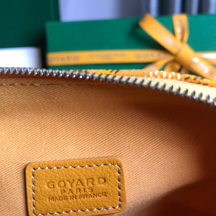 VENDÔME COSMETIC POUCH 17 IN YELLOW GOYARDINE CANVAS AND CALFSKIN TRIM