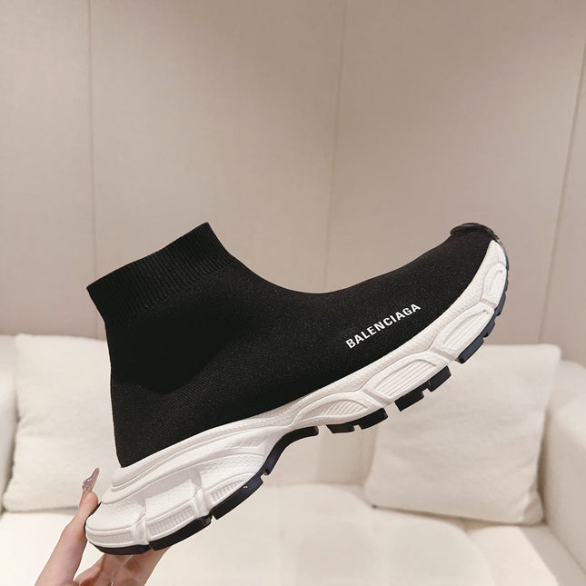 BALENCIAGA 25S SPEED TRAINER SNEAKERS 55 MM IN BLACK KNIT STYLE 5