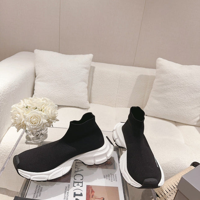 BALENCIAGA 25S SPEED TRAINER SNEAKERS 55 MM IN BLACK KNIT STYLE 5
