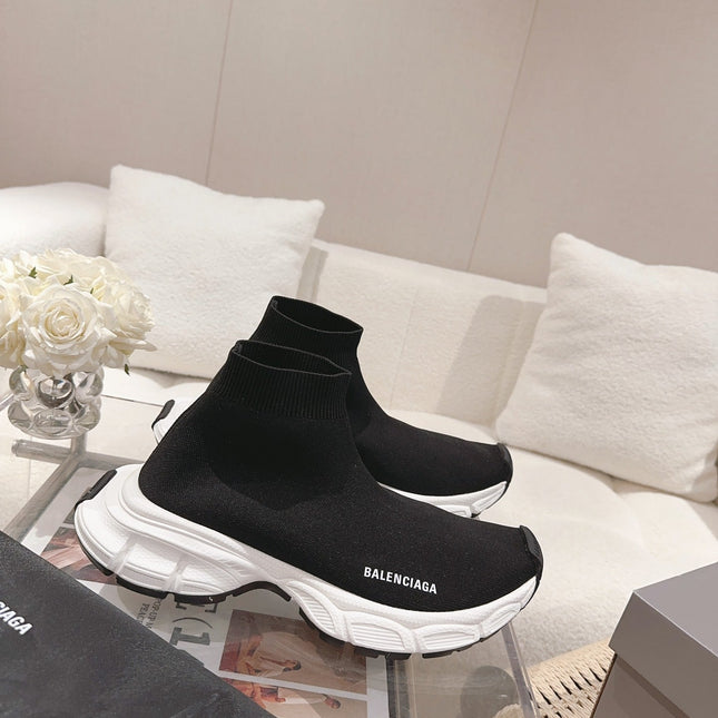 BALENCIAGA 25S SPEED TRAINER SNEAKERS 55 MM IN BLACK KNIT STYLE 5