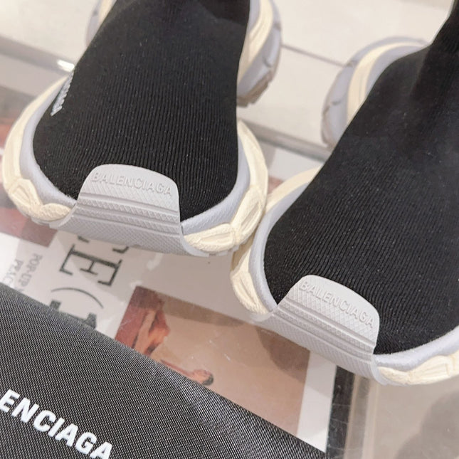 BALENCIAGA 25S SPEED TRAINER SNEAKERS 55 MM IN BLACK KNIT STYLE 4