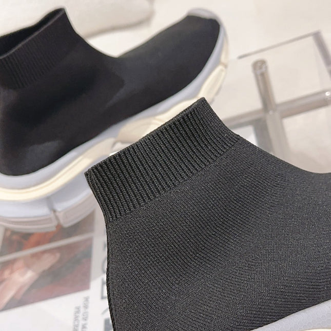 BALENCIAGA 25S SPEED TRAINER SNEAKERS 55 MM IN BLACK KNIT STYLE 4