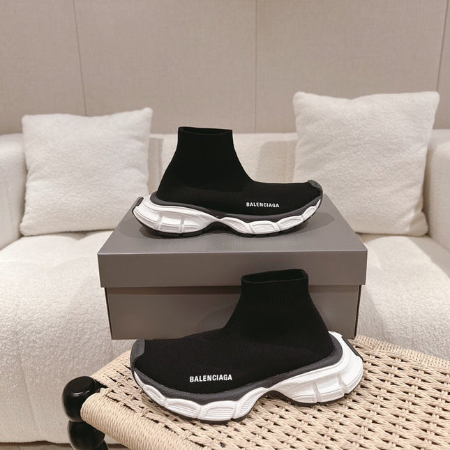BALENCIAGA 25S SPEED TRAINER SNEAKERS 55 MM IN BLACK KNIT STYLE 3