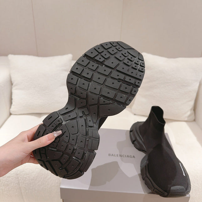 BALENCIAGA 25S SPEED TRAINER SNEAKERS 55 MM IN BLACK KNIT STYLE 2