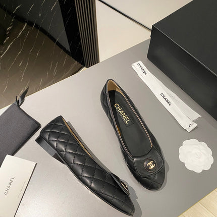 BALLET FLAT BLACK LAMBSKIN