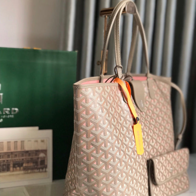 SAINT LOUIS PM 34 IN GREY MIX PINK GOYARDINE CANVAS AND CALFSKIN