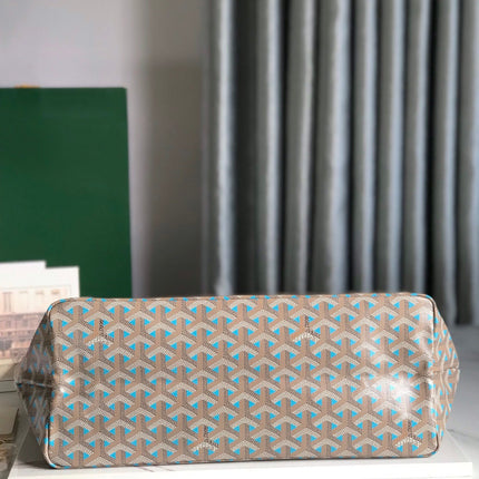 SAINT LOUIS PM 34 IN GREY MIX BLUE GOYARDINE CANVAS AND CALFSKIN