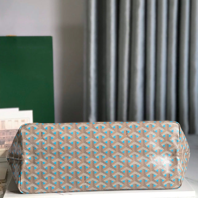 SAINT LOUIS PM 34 IN GREY MIX BLUE GOYARDINE CANVAS AND CALFSKIN