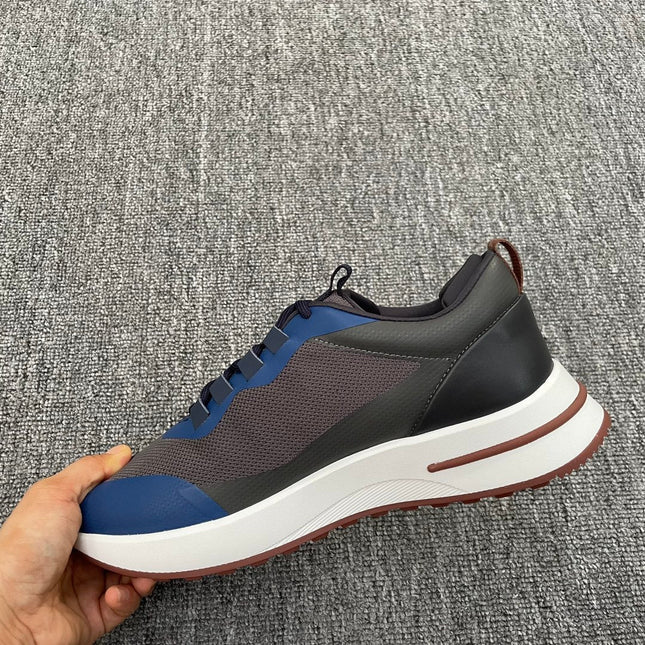 LP BRUNELLO SNEAKERS MULTI-GRAY AND NAVY MESH CALFSKIN