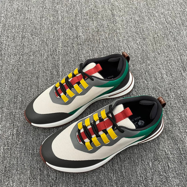 LP BRUNELLO SNEAKERS MULTI-GREEN AND WHITE MESH CALFSKIN