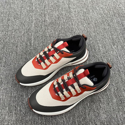 LP BRUNELLO SNEAKERS MULTI-RUBY AND WHITE MESH CALFSKIN