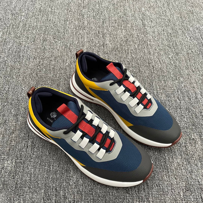 LP BRUNELLO SNEAKERS MULTI - CHARCOAL AND NAVY MESH CALFSKIN