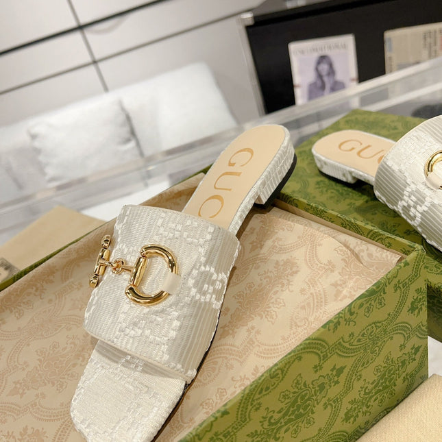 GG CHUNKY SLIDE SANDAL SILVER CALFSKIN