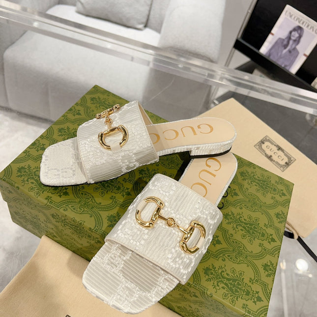 GG CHUNKY SLIDE SANDAL SILVER CALFSKIN