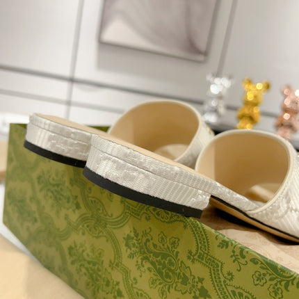 GG CHUNKY SLIDE SANDAL SILVER CALFSKIN