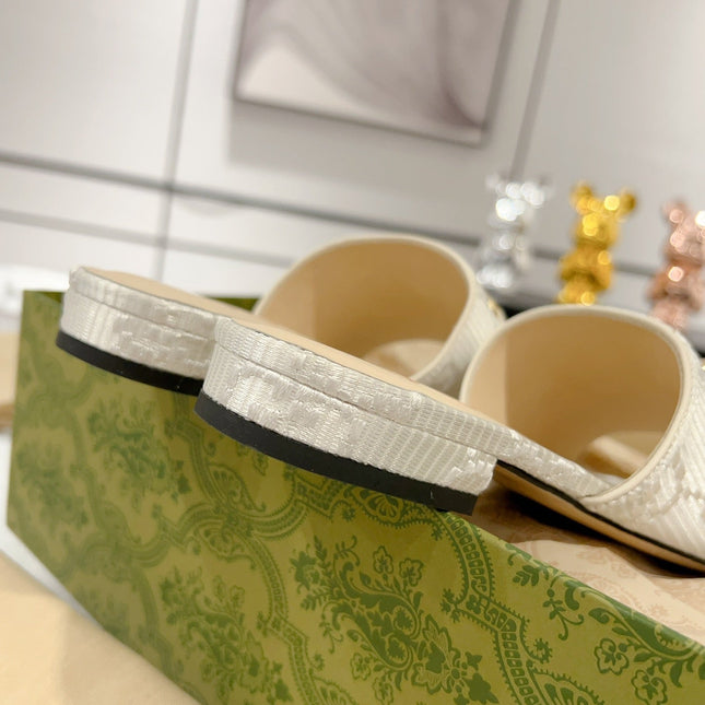 GG CHUNKY SLIDE SANDAL SILVER CALFSKIN