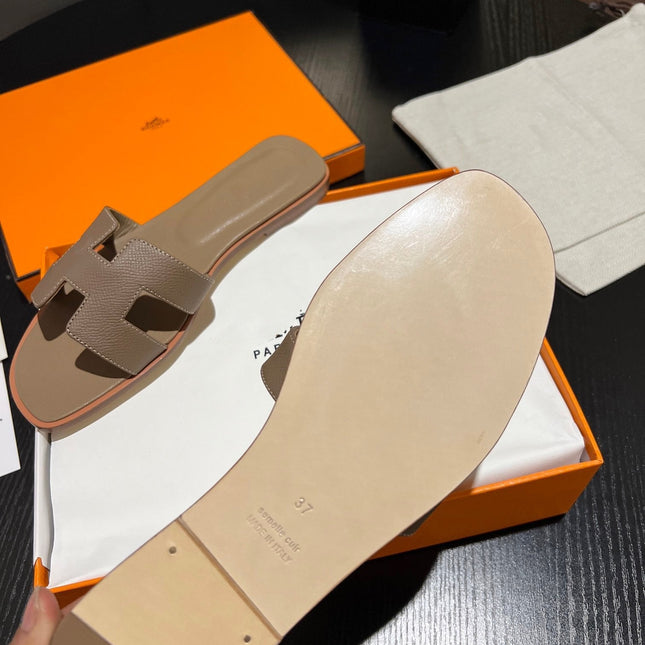 0RAN SANDAL Leather Peanut