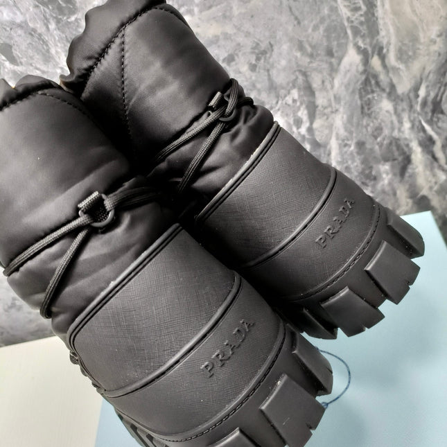 PRA RE-NYLON GABARDINE APRÈS SKI BOOTIES BLACK