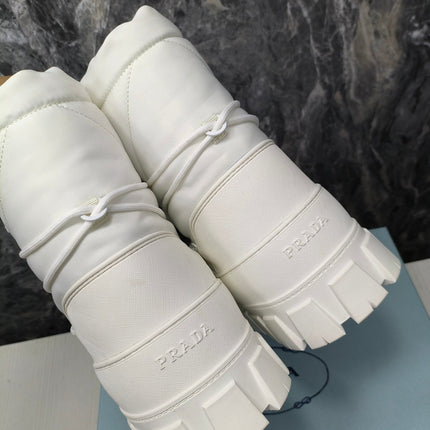 PRA RE-NYLON GABARDINE APRÈS SKI BOOTIES WHITE