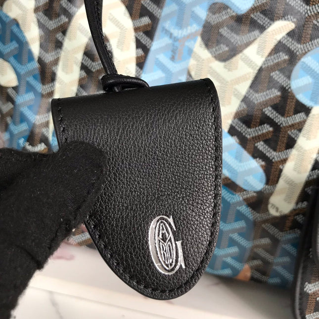 SAINT LOUIS GM BAG 40 IN BLUE LETTRES CAMOUFLAGE GOYARDINE CANVAS