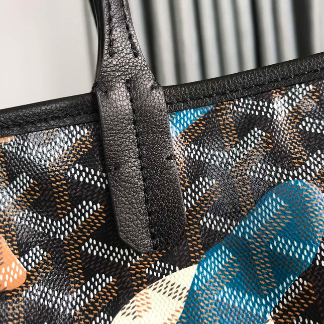 SAINT LOUIS GM BAG 40 IN BLUE LETTRES CAMOUFLAGE GOYARDINE CANVAS