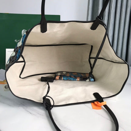 SAINT LOUIS GM BAG 40 IN BLUE LETTRES CAMOUFLAGE GOYARDINE CANVAS