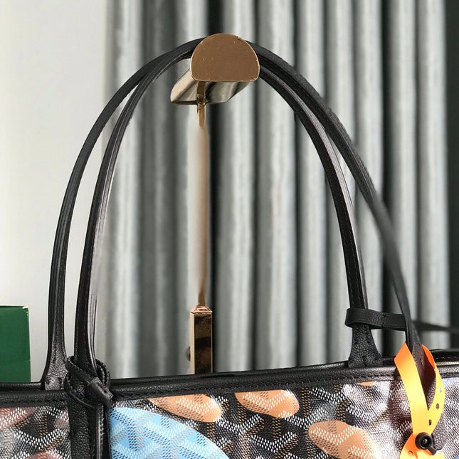 SAINT LOUIS GM BAG 40 IN BLUE LETTRES CAMOUFLAGE GOYARDINE CANVAS